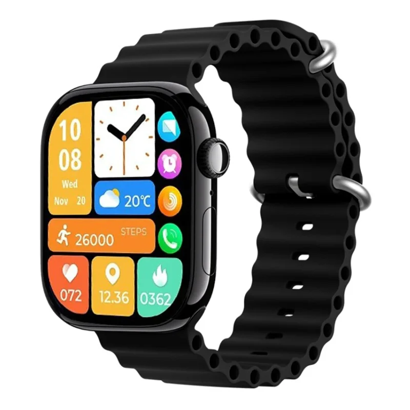 ساعت هوشمند 45 میلی متری مدل KW90MAX با بند سیلیکونی