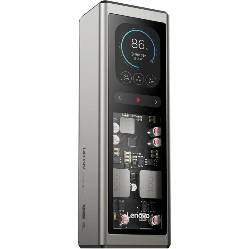 پاوربانک ۱۴۰ وات لنوو مدل ThinkPlus Fluxo SLPB20140 ظرفیت ۲۰ هزار میلی‌آمپرساعت به همراه ۱ عدد کابل USB-C
