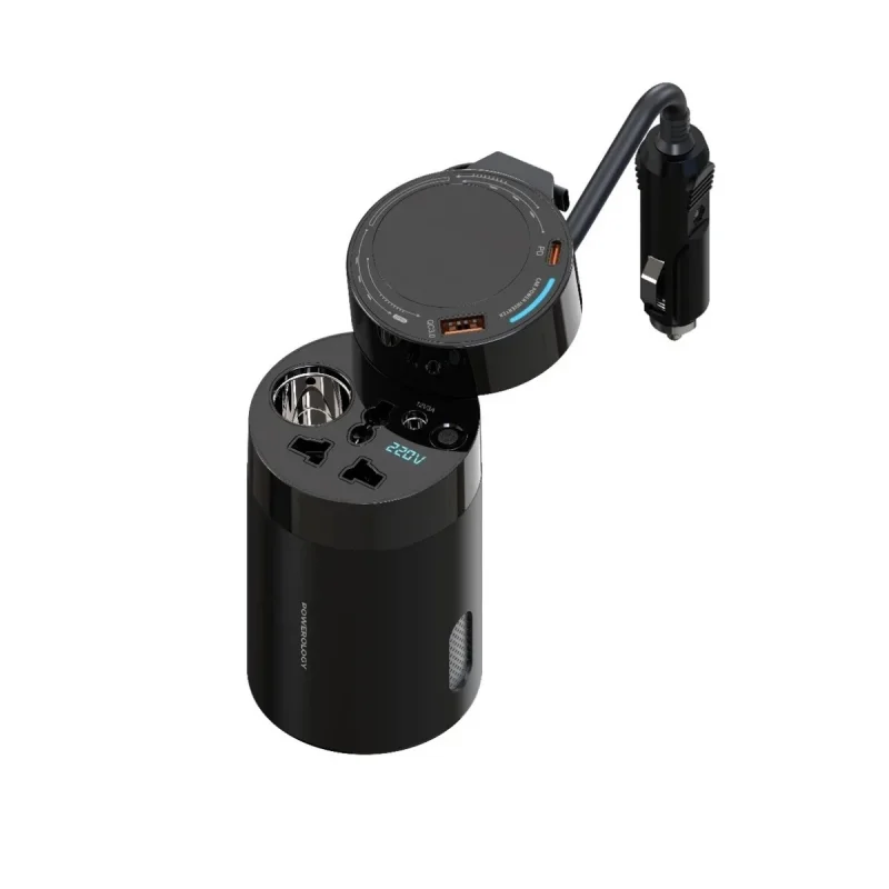 مبدل برق خودرو پاورولوجی مدل CAR POWER INVERTER 200W UNIVERSAL PWCPI200WBK