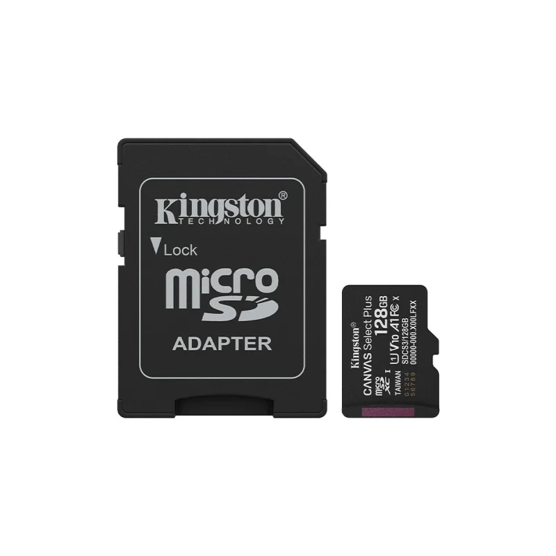 کارت حافظه microSDXC کینگستون مدل CANVAS کلاس 10 استاندارد UHS-I U1 سرعت 100MBps ظرفیت 128 گیگابایت به همراه تبدیل SD