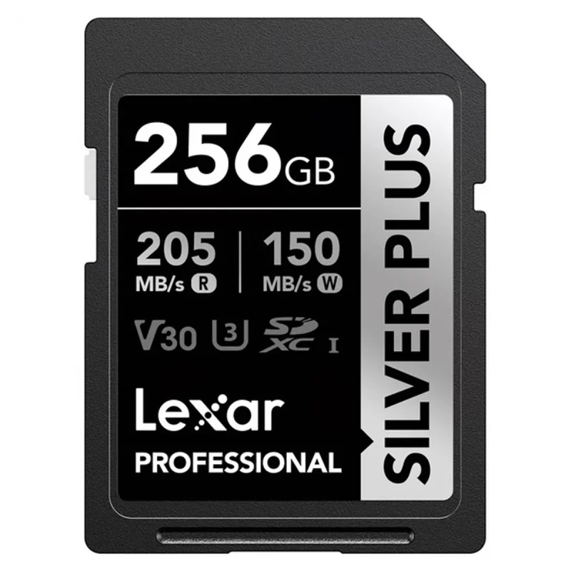 کارت حافظه SDXC لکسار مدل SILVER PLUS کلاس 10 استاندارد ظرفیت 256 گیگابایت سرعت 205MBps