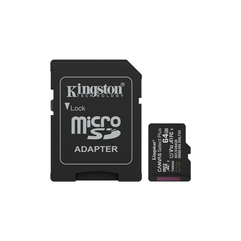 کارت حافظه microSDXC کینگستون مدل CANVAS کلاس 10 استاندارد UHS-I U1 سرعت 100MBps ظرفیت 64 گیگابایت به همراه تبدیل SD