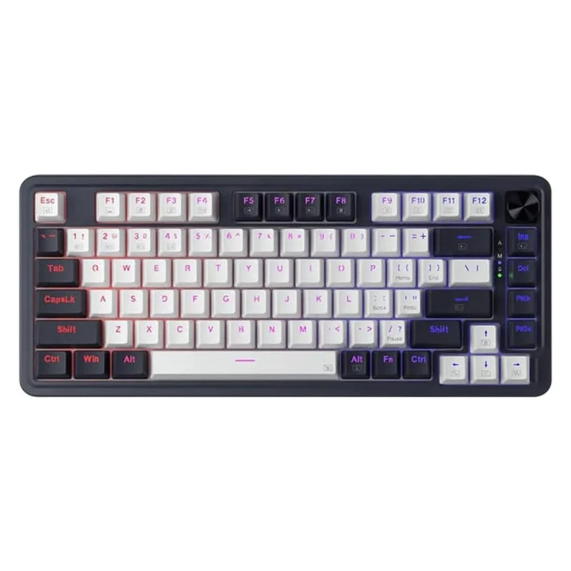 کیبورد گیمینگ ردراگون مدل K673 PRO WB، سوییچ مکانیکال قرمز، Tenkeyless، نورپردازی RGB