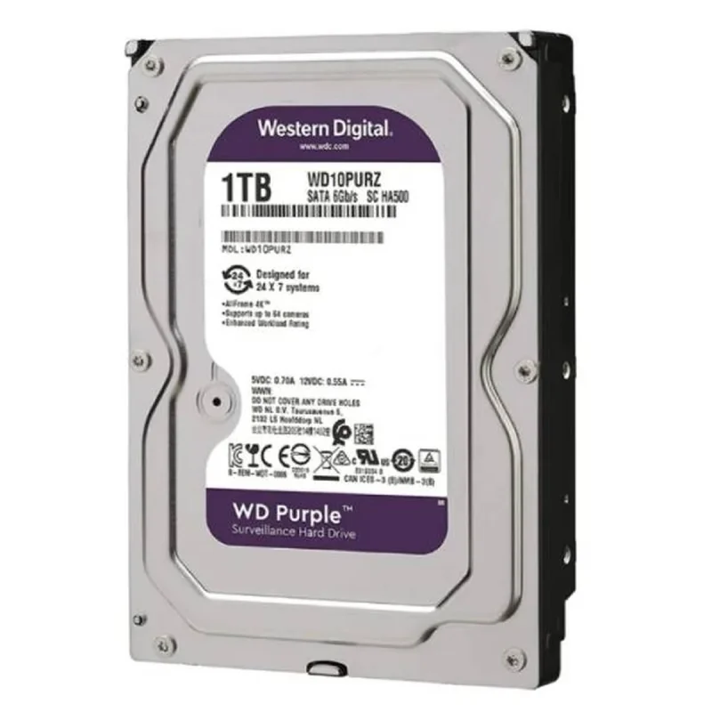 هارد دیسک اینترنال وسترن دیجیتال مدل WD10PURZ ظرفیت 1 ترابایت