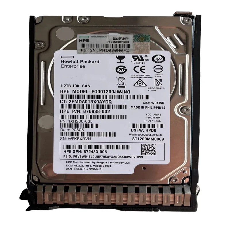 هارد دیسک سرور اینترنال اچ پی ای مدل   1.2TB SAS 12G 10K SFF SC DS 872479-B21 ظرفیت 1.2 ترابایت