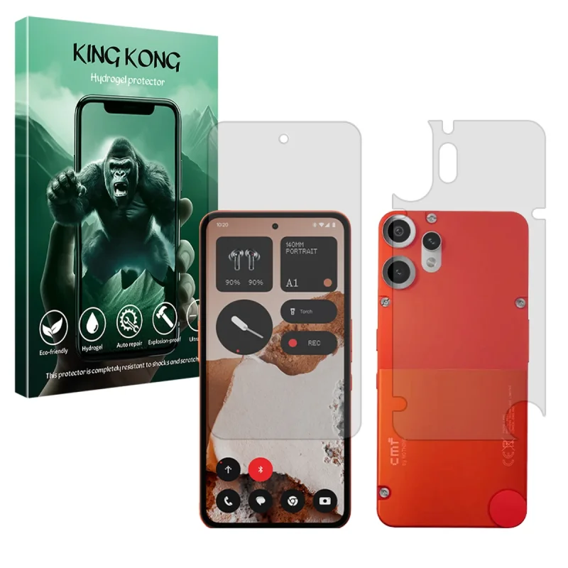 محافظ صفحه نمایش مات کینگ کونگ مدل Tough مناسب برای گوشی موبایل ناتینگ CMF Phone 2 Pro به همراه محافظ پشت گوشی