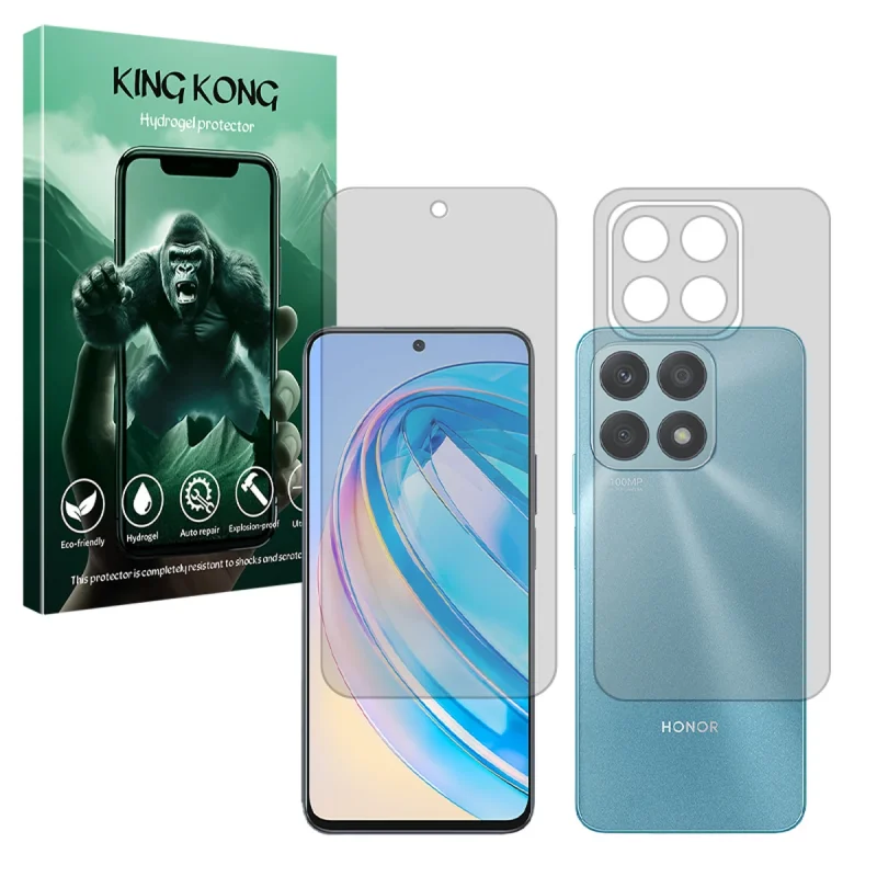 محافظ صفحه نمایش مات کینگ کونگ مدل Tough مناسب برای گوشی موبایل آنر X8a به همراه محافظ پشت گوشی