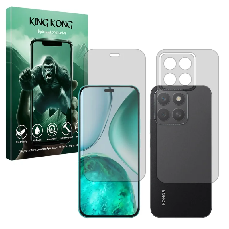 محافظ صفحه نمایش مات کینگ کونگ مدل Tough مناسب برای گوشی موبایل آنر X8c به همراه محافظ پشت گوشی