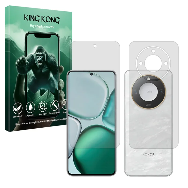 محافظ صفحه نمایش شفاف کینگ کونگ مدل Tough مناسب برای گوشی موبایل آنر X9c Smart به همراه محافظ پشت گوشی