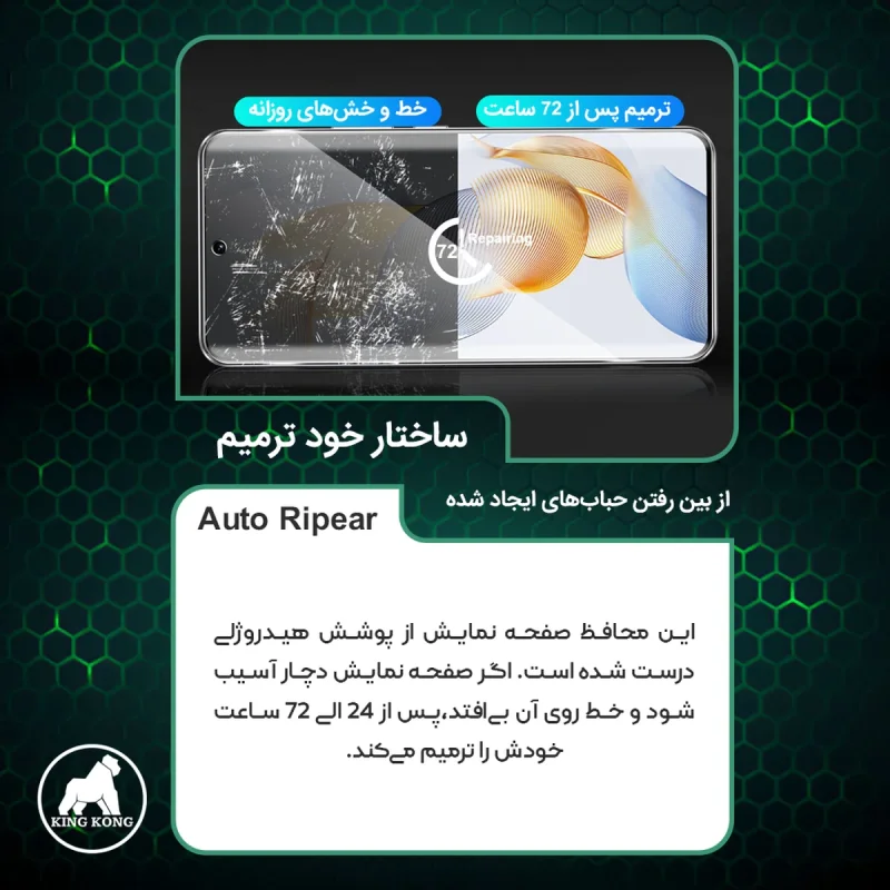 محافظ صفحه نمایش ضداشعه آبی کینگ کونگ مدل Tough مناسب برای گوشی موبایل سامسونگ Galaxy S22 Ultra 5G