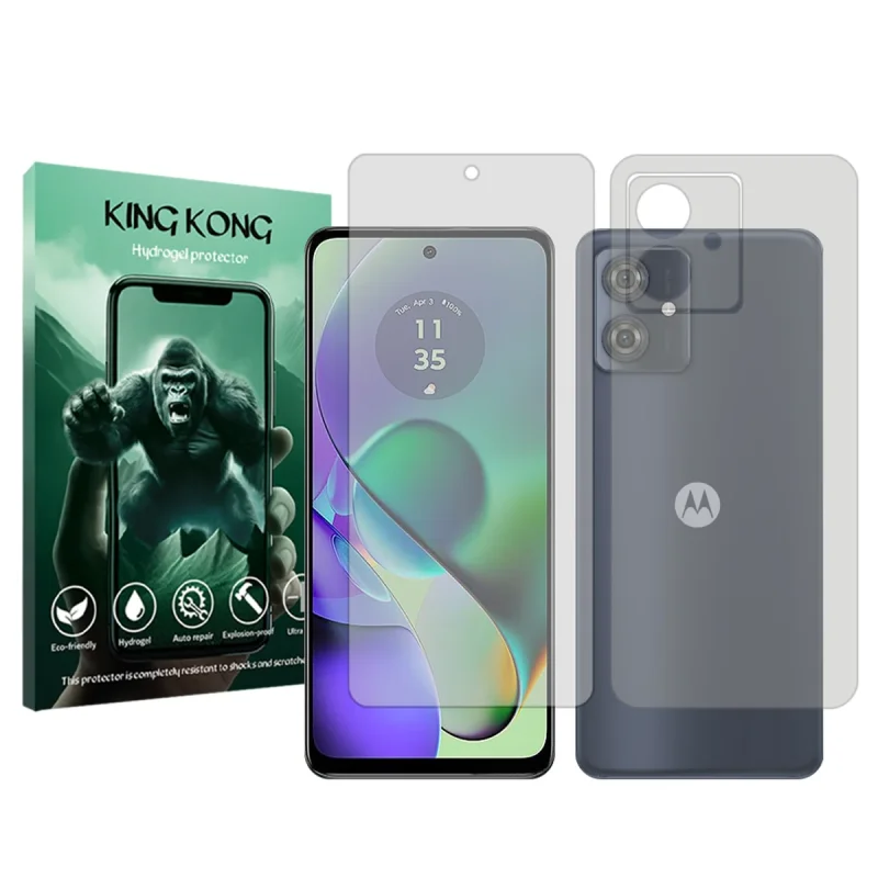 محافظ صفحه نمایش شفاف کینگ کونگ مدل Tough مناسب برای گوشی موبایل موتورولا Moto G54 به همراه محافظ پشت گوشی