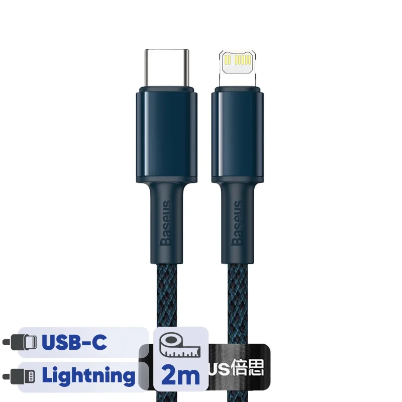 کابل تبدیل USB-C به لایتنینگ باسئوس مدل High Density 20W طول ۲ متر