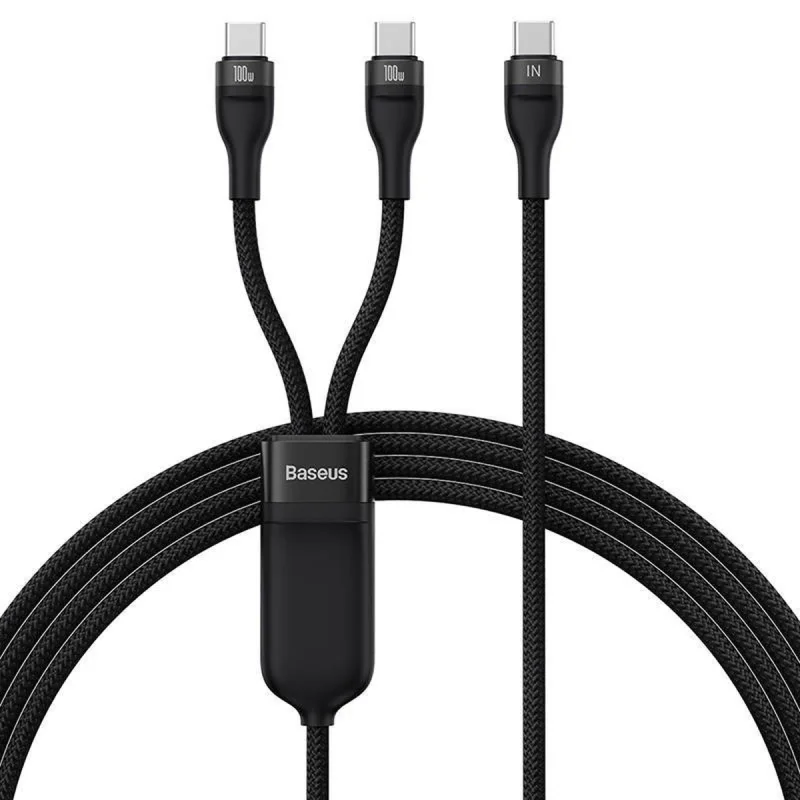 کابل تبدیل 1 به 2 USB-C باسئوس مدل CB00035 طول 1.5 متر