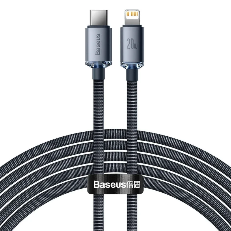 کابل تبدیل USB-C به لایتنینگ بیسوس مدل Crystal Shine New Pack طول 2 متر