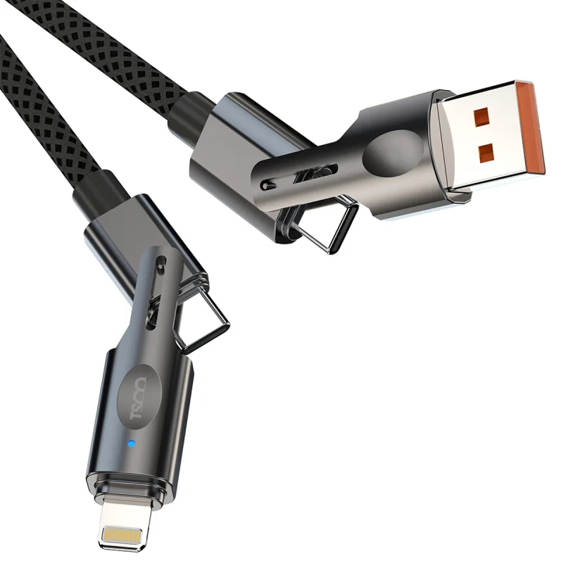 کابل تبدیل USB-A / USB-C به USB-C /لایتنینگ تسکو مدل TCPD 711 طول 1.2 متر
