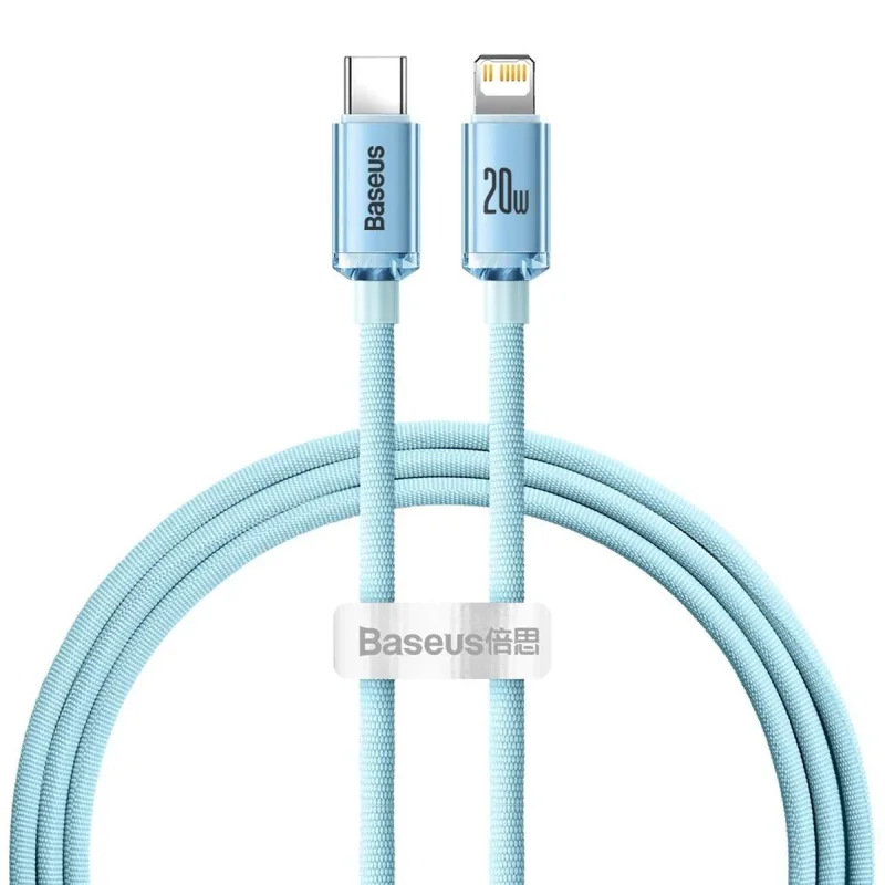 کابل USB-C به لایتنینگ باسئوس مدل Crystal Shine Series 20W طول 1.2 متر