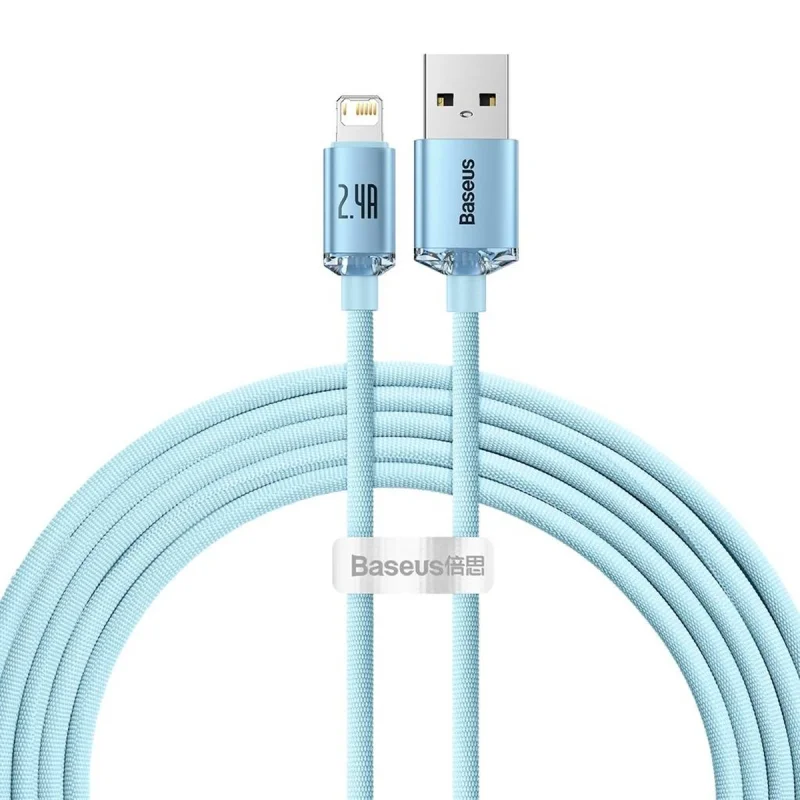 کابل USB به لایتنینگ باسئوس مدل  Crystal Shine Series طول 2 متر