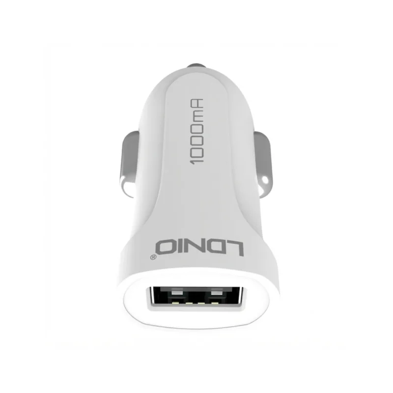 شارژر فندکی 5 وات الدینیو مدل C17 به همراه کابل usb به لایتنینگ