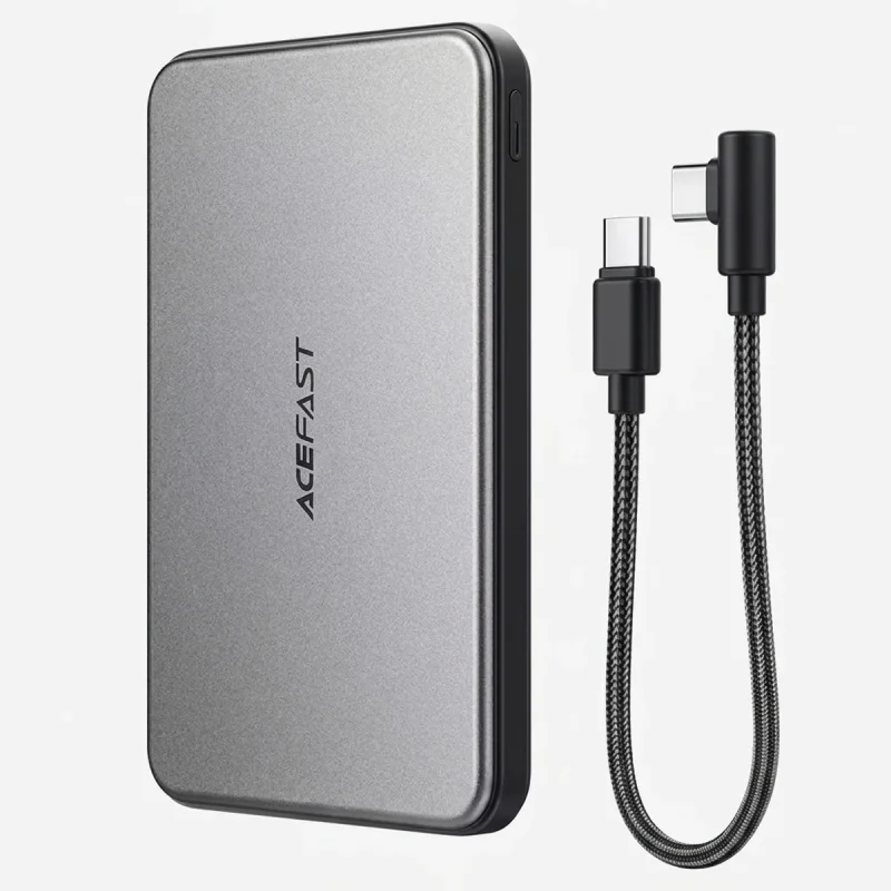 پاوربانک بی سیم 20 وات ایس فست مدل M30 ظرفیت 5000 میلی‌آمپرساعت به همراه کابل USB-C