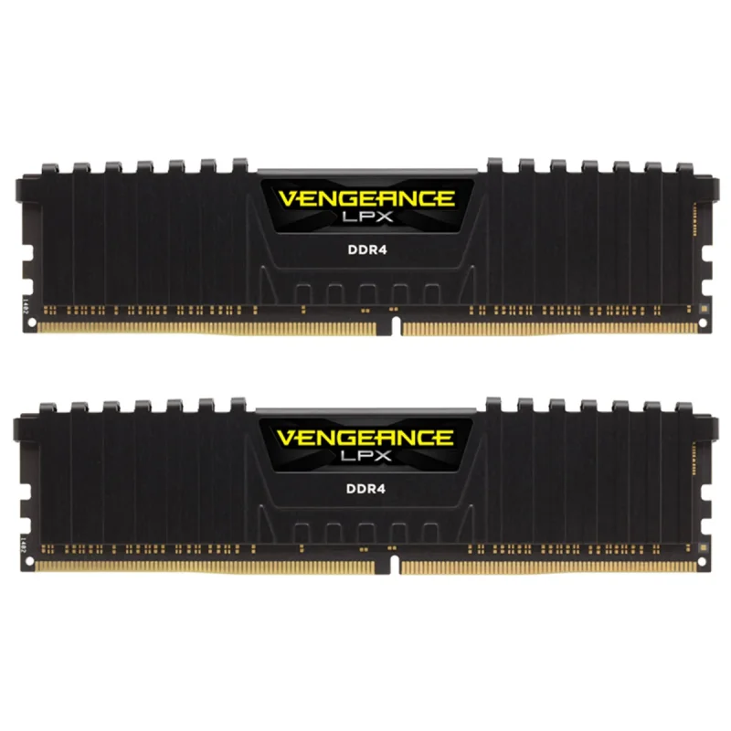 رم دسکتاپ DDR4 کورسیر مدل Vengeance LPX ظرفیت 16 گیگابایت (دو ماژول 8 گیگابایت) فرکانس 3200 مگاهرتز تایمینگ CL16-18-18-36 با پخش‌کننده حرارت آلومینیومی و پشتیبانی از XMP 2.0 برای اورکلاکینگ پایدار و سازگاری بالا