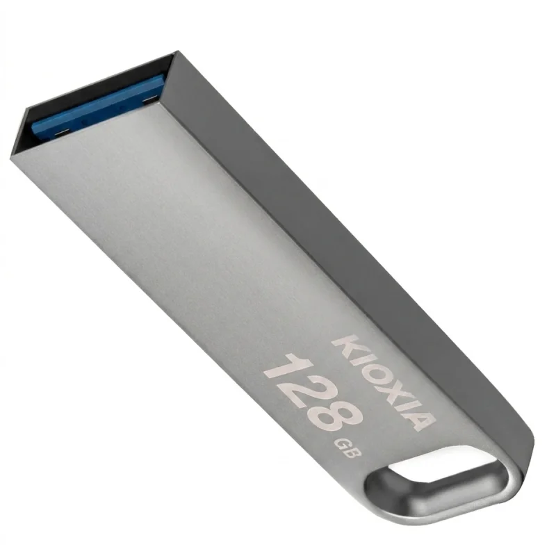 فلش‌مموری 128 گیگابایت کیوکسیا مدل U366 با بدنه فلزی، رابط USB 3.2، سرعت انتقال 200 مگابایت بر ثانیه، مقاوم در برابر ضربه و قابلیت اتصال به بند کلید