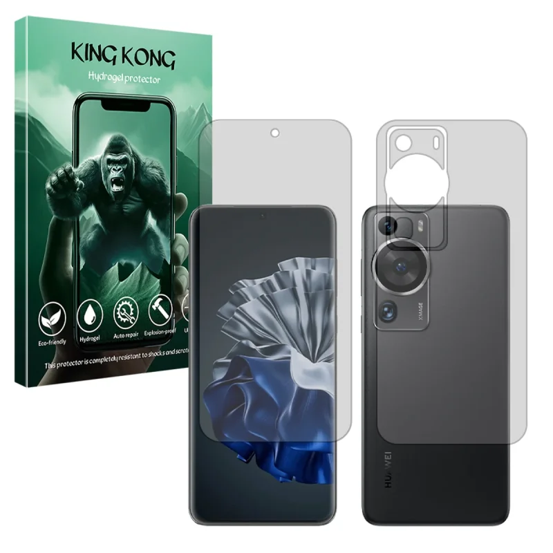 محافظ صفحه نمایش شفاف کینگ کونگ مدل Tough مناسب برای گوشی موبایل هوآوی P60 Pro به همراه محافظ پشت گوشی