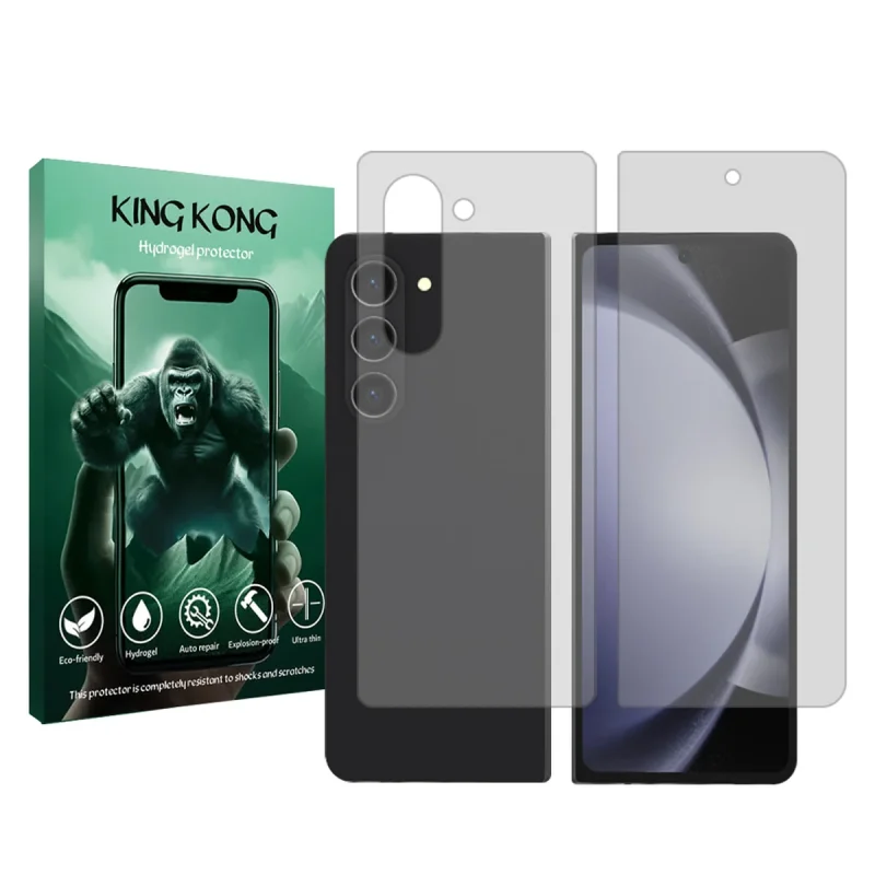 محافظ صفحه نمایش شفاف کینگ کونگ مدل Tough مناسب برای گوشی موبایل سامسونگ Galaxy Z Fold5  به همراه محافظ پشت گوشی