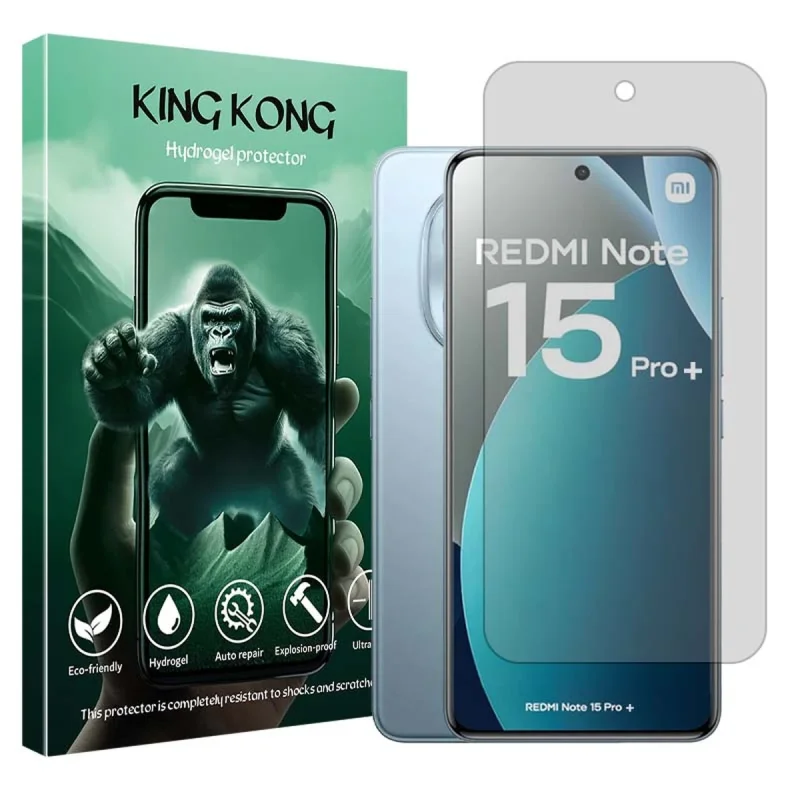 محافظ صفحه نمایش شفاف کینگ کونگ مدل هیدروژلی مناسب برای گوشی موبایل شیائومی Redmi Note 15 Pro Plus
