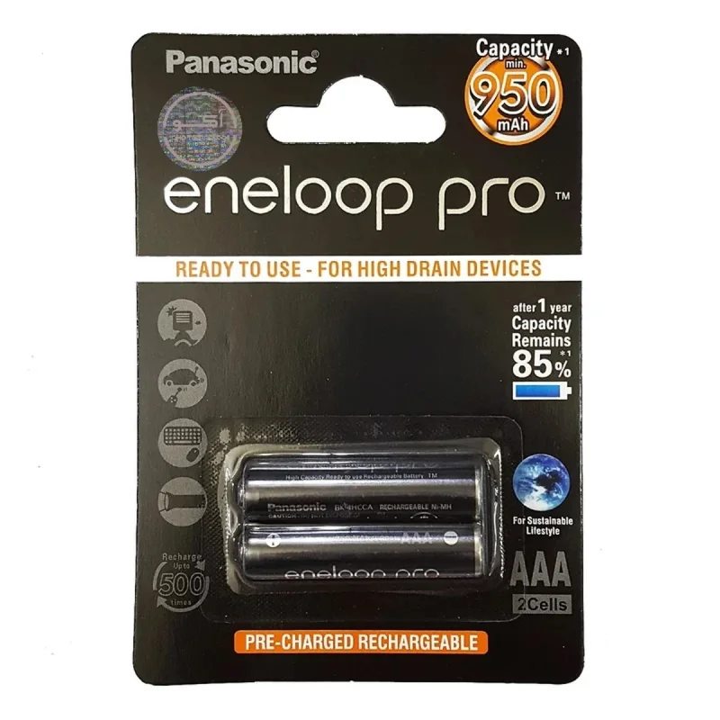 باتری نیم قلمی قابل شارژ پاناسونیک مدل Eneloop Pro  بسته 2 عددی