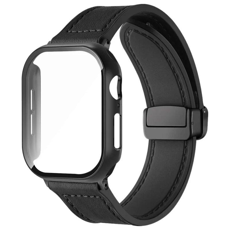 بند اسپریگ مدل Magnetic Soft Leather GLS مناسب برای اپل واچ 40 میلی متری سری 4/5/6/Se به همراه کاور