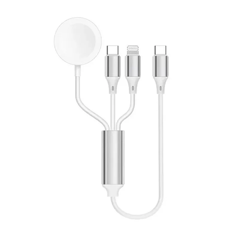 کابل تبدیل USB-C به لایتنینگ/USB-C کوتتسی مدل IW-012 به همراه شارژر بیسیم اپل واچ طول 1.2 متر