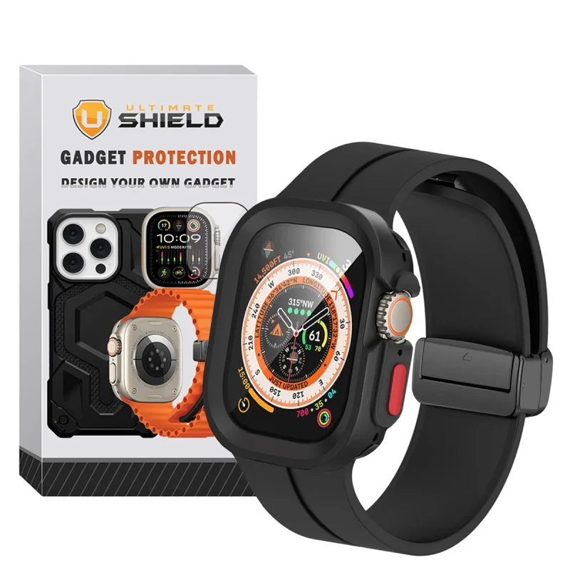 بند آلتیمیت شیلد مدل SIC Mag Defender مناسب برای اپل واچ Ultra / Ultra 2 سایز 49mm به همراه کاور