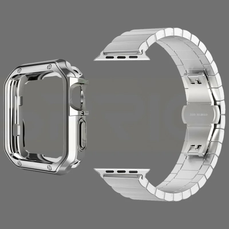 بند اسپریگ مدل Simple Link Lux مناسب برای اپل واچ سری Se/1/2/3/4/5/6/7/8/9 سایز 42/44/45mm به همراه کاور