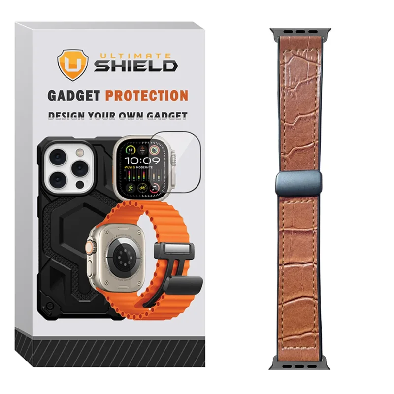 بند آلتیمیت شیلد مدل BB Leather Mag مناسب برای اپل واچ 38/40/41 میلی متری