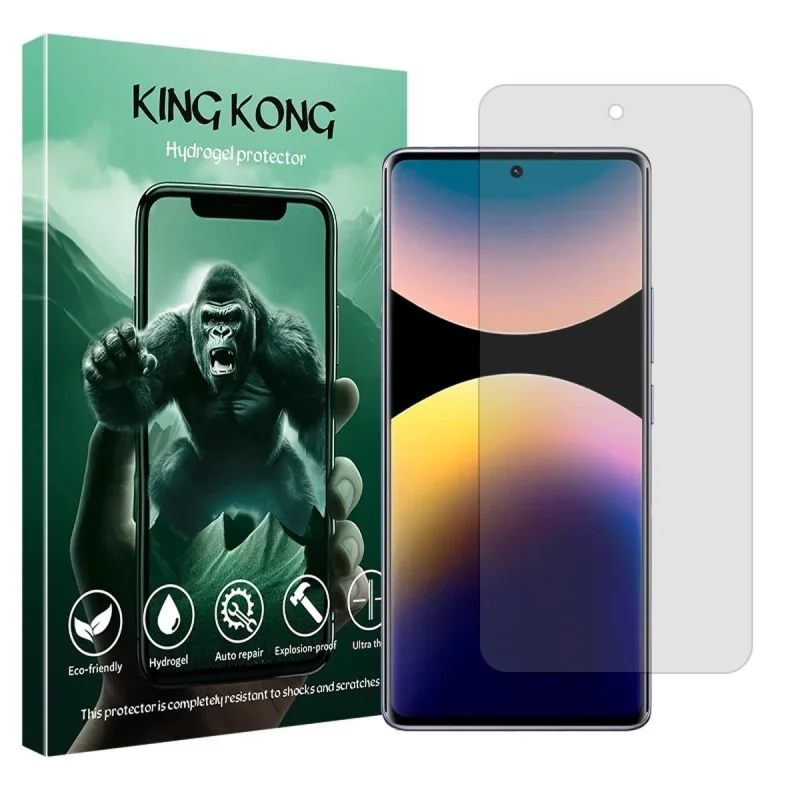 محافظ صفحه نمایش شفاف کینگ کونگ مدل هیدروژلی مناسب برای گوشی موبایل شیائومی Poco M8 Pro
