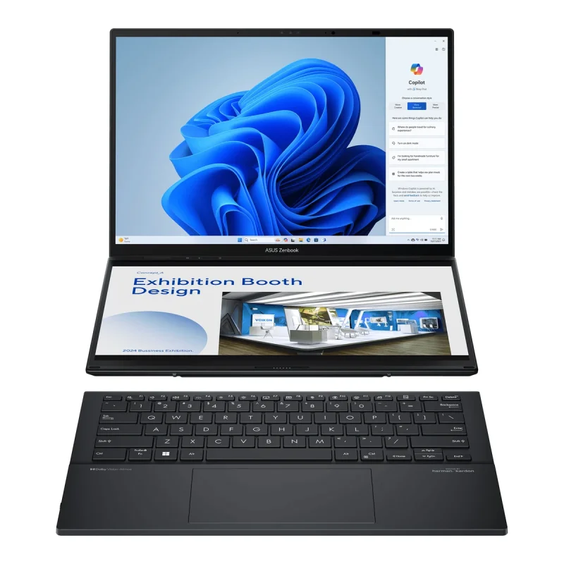 لپ‌تاپ 14 اینچی ایسوس مدل Zenbook DUO UX8406CA-Core Ultra 9 285H-32GB LPDDR5X-2TB SSD-Dual 3K OLED Touch 120Hz-W