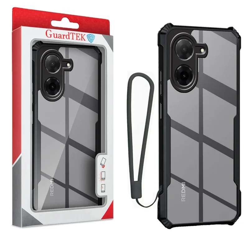 کاور گاردتک اساک مدل Antishock Strap مناسب برای گوشی موبایل شیائومی Redmi A5/ Poco C71 به همراه بند