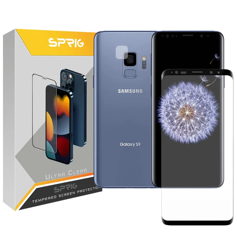 محافظ لنز دوربین اسپریگ مدل SH-FU مناسب برای گوشی موبایل سامسونگ Galaxy S9 به همراه محافظ صفحه نمایش