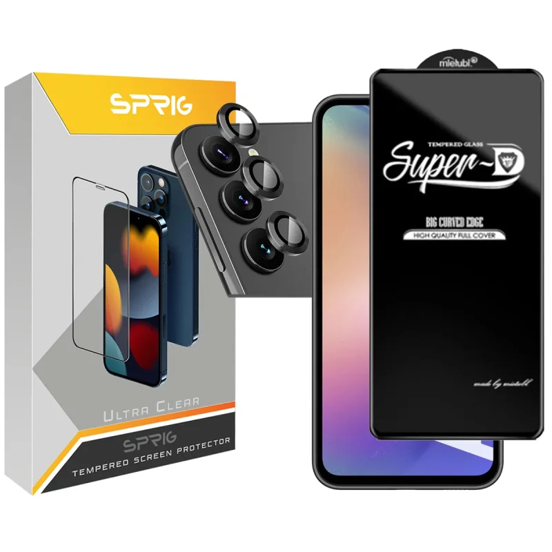 محافظ لنز دوربین اسپریگ مدل RingMetal-SPD مناسب برای گوشی موبایل سامسونگ Galaxy A54 4G به همراه محافظ صفحه نمایش