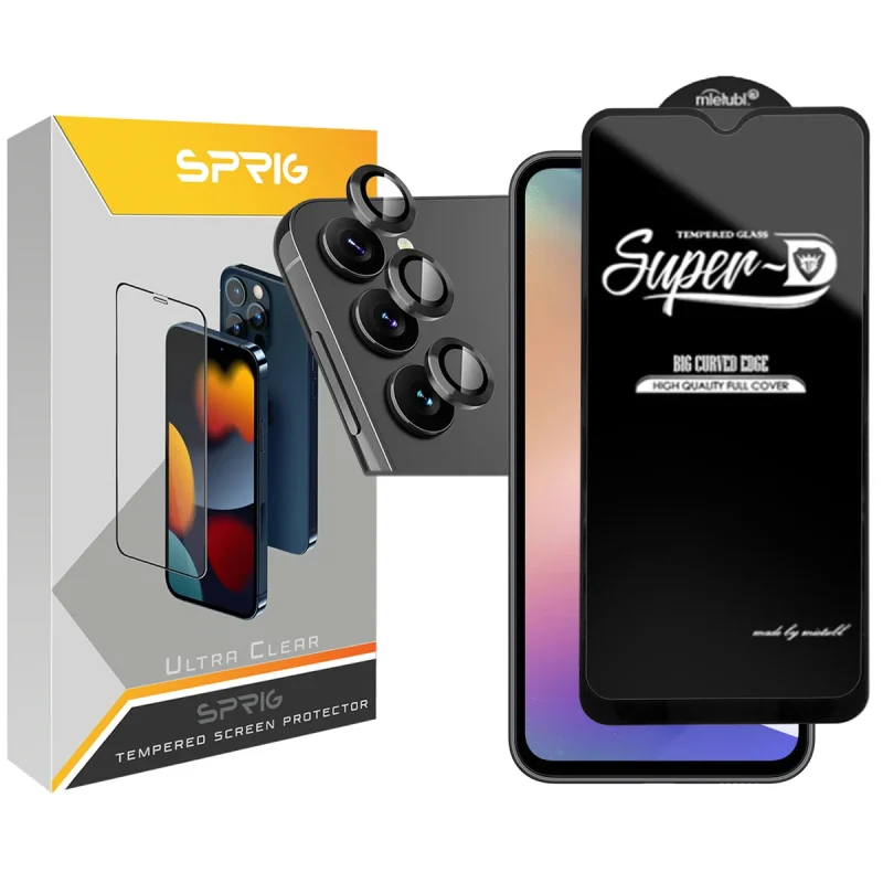 محافظ لنز دوربین اسپریگ مدل RingMetal-SPD مناسب برای گوشی موبایل سامسونگ Galaxy A34  به همراه محافظ صفحه نمایش