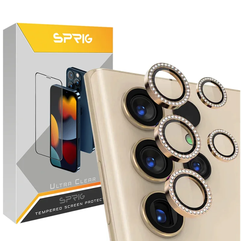 محافظ لنز دوربین رینگی اسپریگ مدل Ring metal Diamond مناسب برای گوشی موبایل سامسونگ Galaxy S23 ultra