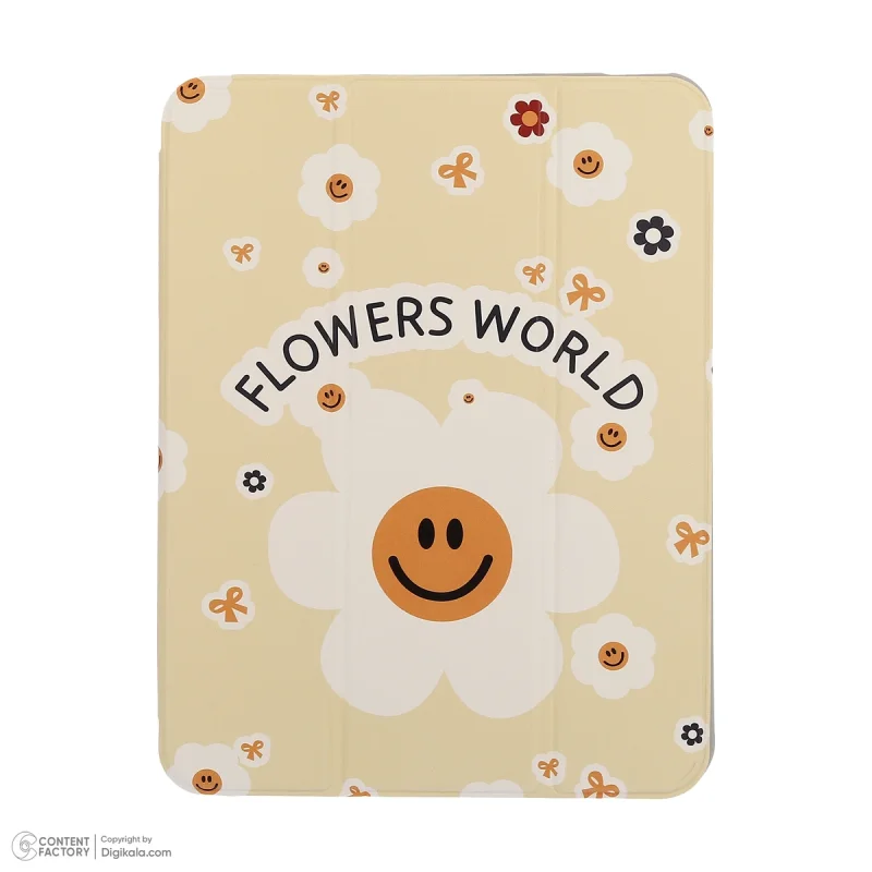 کیف کلاسوری دی کیس مدل FLOWERS WORLD مناسب برای تبلت Apple iPad 2022 10th Generation-10.9 inch، Apple iPad 11 2025-11 Inch