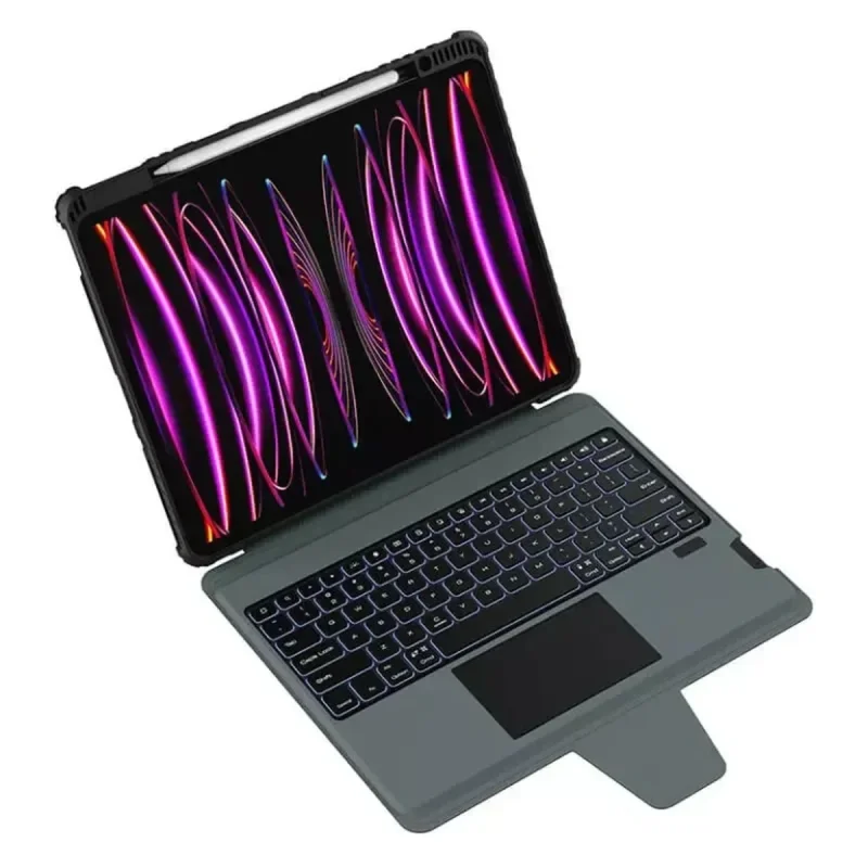 کیف کلاسوری کیبورددار نیلکین مدل Bumper Link Backlit مناسب برای تبلت اپل iPad Air 13 2024 / iPad Pro 12.9 2020/2021/2022