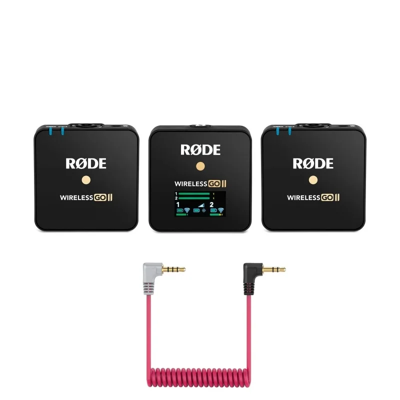 ست میکروفن بی سیم رود مدل Rode Wireless Go II همراه با کابل اتصال موبایل 3.5mm Rode SC7