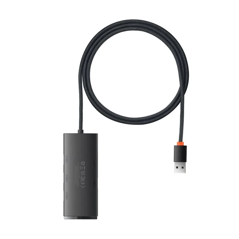 هاب USB-A چهار پورت بیسوس مدل Lite Series WKQX030101