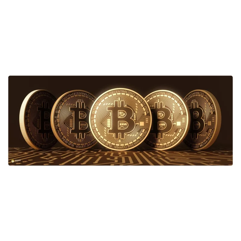 ماوس پد هومرو مدل HX018 طرح ارز دیجیتال بیت کوین سایز 40x100 سانتی‌متر
