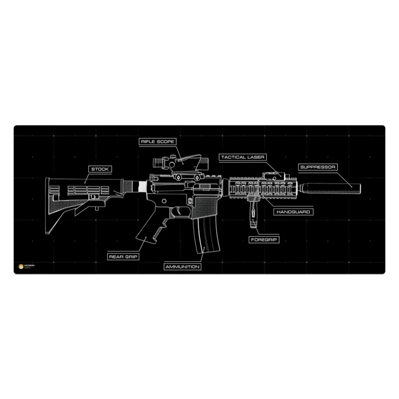 ماوس پد هومرو مدل HX626 طرح guns structure سایز 40x100 سانتی‌متر