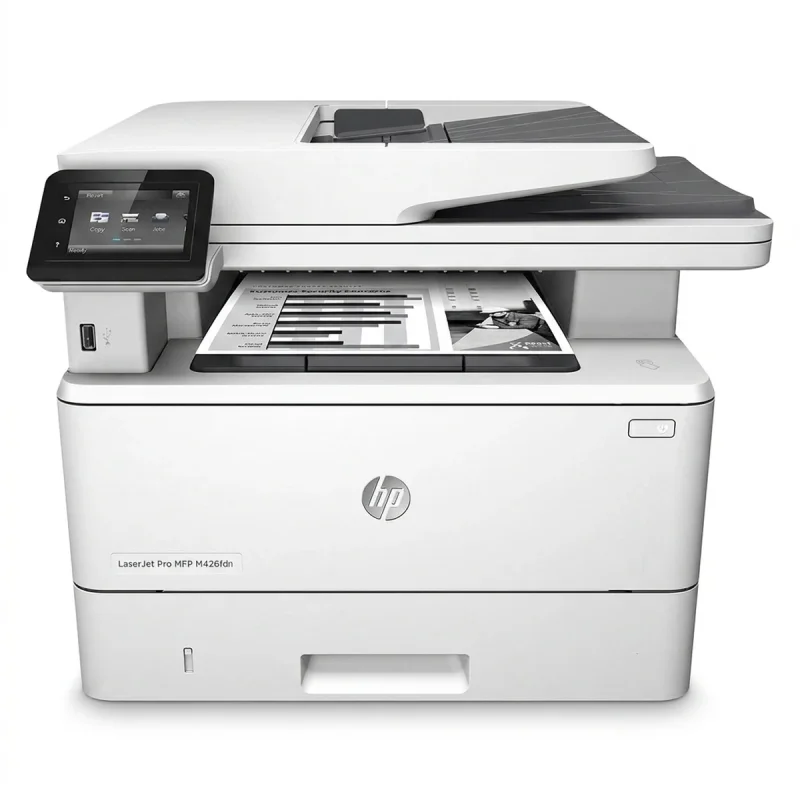 پرینتر اچ پی تک رنگ چهار کاره‌ با چاپ لیزری مدل HP LaserJet Pro MFP M426fdn، سایز چاپ A4، قابلیت کپی بدون نیاز به رایانه، مجهز به چاپ دو روی خودکار