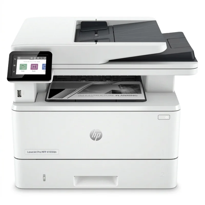 پرینتر لیزری 4 کاره اچ‌پی مدل LaserJet Pro MFP 4103fdn با چاپ و اسکن دورو خودکار، فیدر 50 برگی و نمایشگر لمسی رنگی