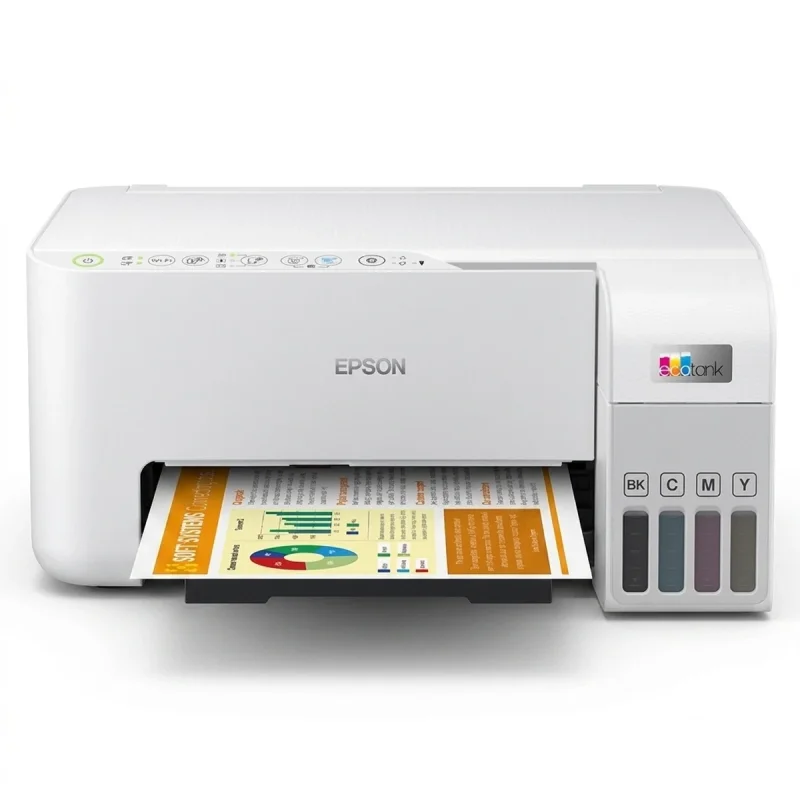 پرینتر جوهرافشان رنگی 3 کاره اپسون مدل EcoTank L3556 سایز A4 با قابلیت پرینت، اسکن و کپی، اتصال Wi-Fi و USB